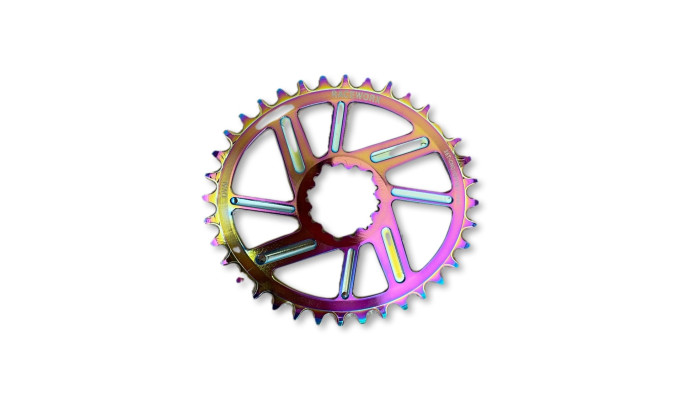 MTB (36T) 10/11/12s GXP 1x Oval 3mm offset Oil Slick RACEWORX (Narrow/Wide Tooth Design)