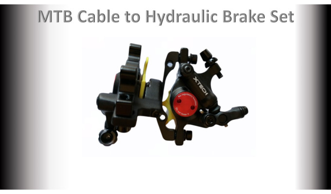 BRAKE C MTB Cable to Hydraulic Brake Set - (Post Mount)