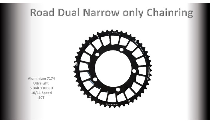 ROAD (53T) 110BCD 5 bolt 10/11s Round Spider-Black RACEWORX
