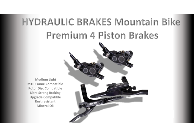 BRAKE B HYDRAULIC Mountain Bike Premium 4 Piston Brakes (mineral oil)